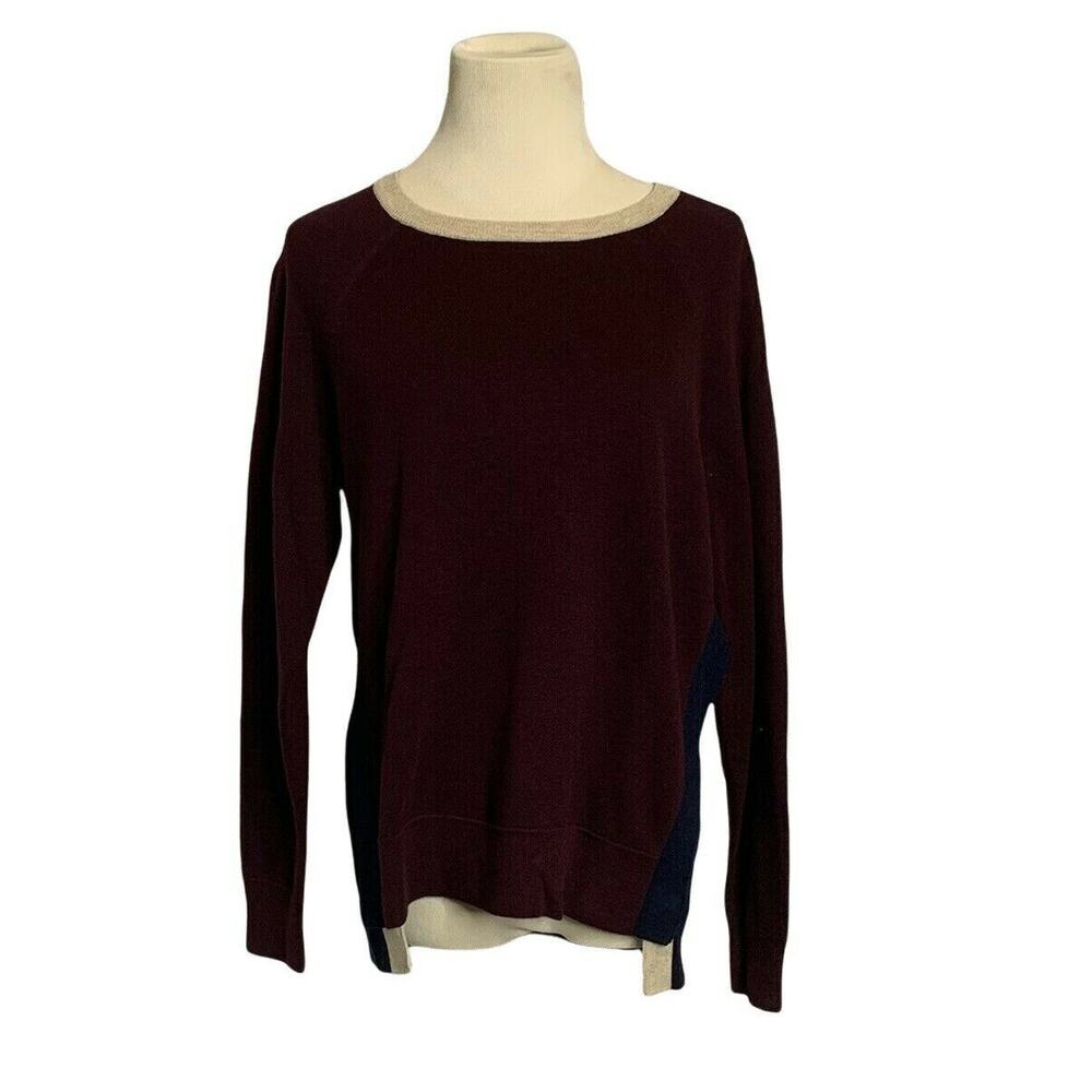 J.Crew Red Blue Color block long sleeves Sweater Size Small